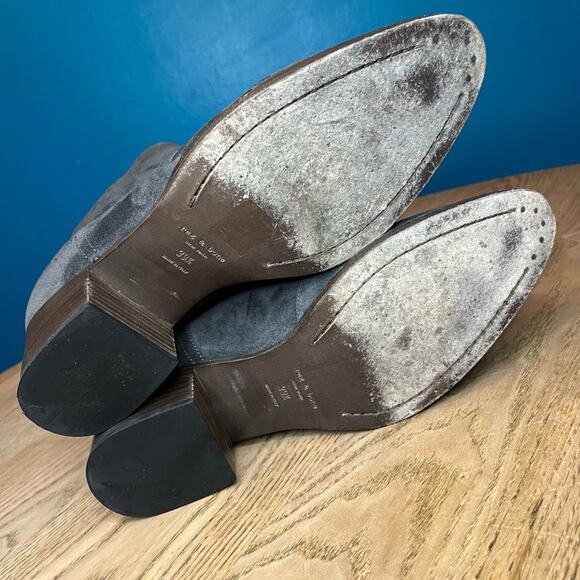 rag & bone Wesley Suede Block Heel Stacked Ankle Western Boot Women’s 9.5/39.5 - Picture 10 of 11